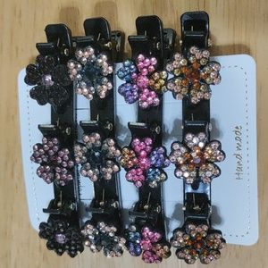 Sparkling Flower Hair Clips